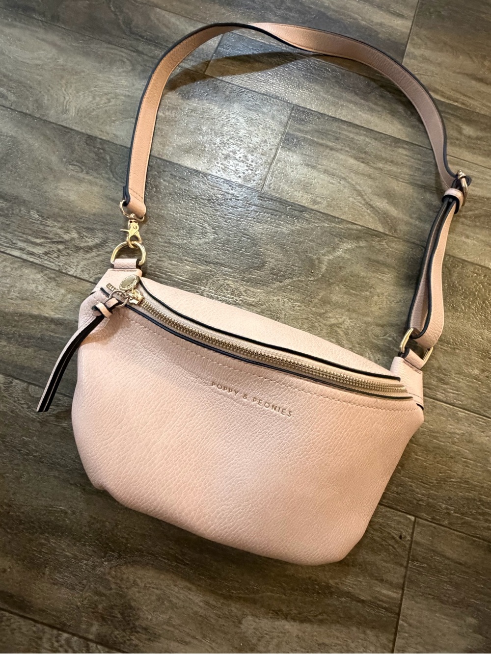 Poppy & Peonies Light Pink Crossbody Shoulder Bag